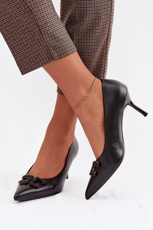 scarpe col tacco alto Scarpe con ornamenti Eko Pelle colore nero Fivara