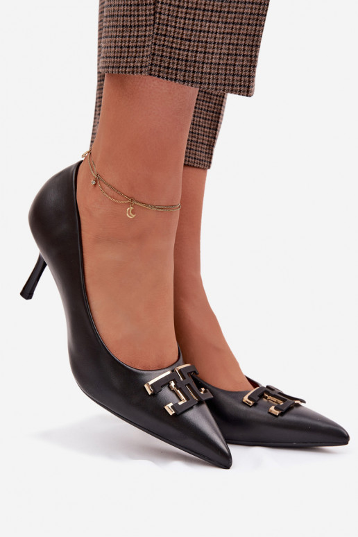 scarpe col tacco alto Scarpe con ornamenti Eko Pelle colore nero Fivara