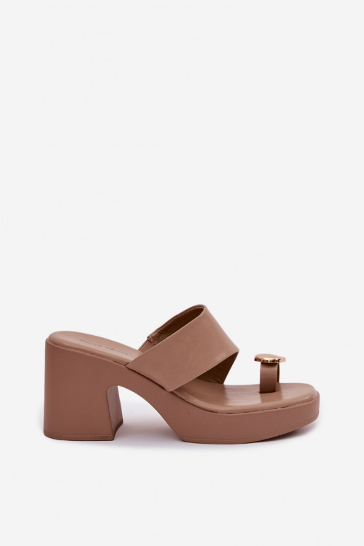 Pantofole da donna Abilitato SłupkoAym Obcasie Ze colore doratom Detalem beige Sinora