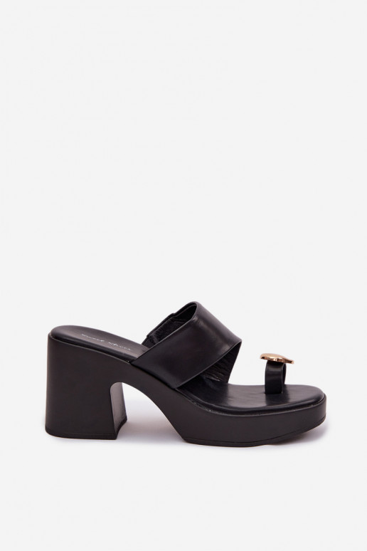 Pantofole da donna Abilitato SłupkoAym Obcasie Ze colore doratom Detalem colore nero Sinora