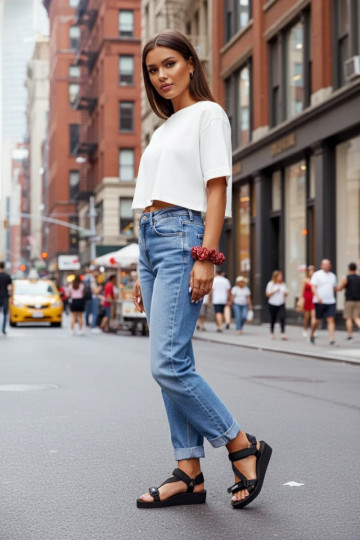 Ciabatte leggere Sandali platform Big Star FF274A349 colore nero