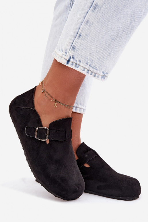 scarpe Femminile in ecopelle scamosciataoAe con fibbie colore nero Ismora