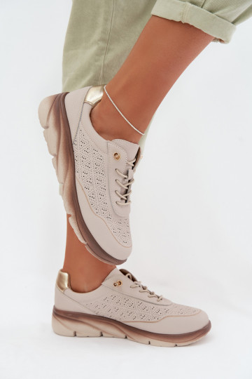 Scarpe sportive da donna in pelle con elementi traforati Sergio Leone SP-002 grigio