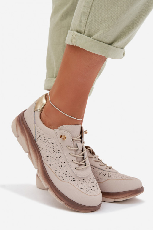 Scarpe sportive da donna in pelle con elementi traforati Sergio Leone SP-002 grigio