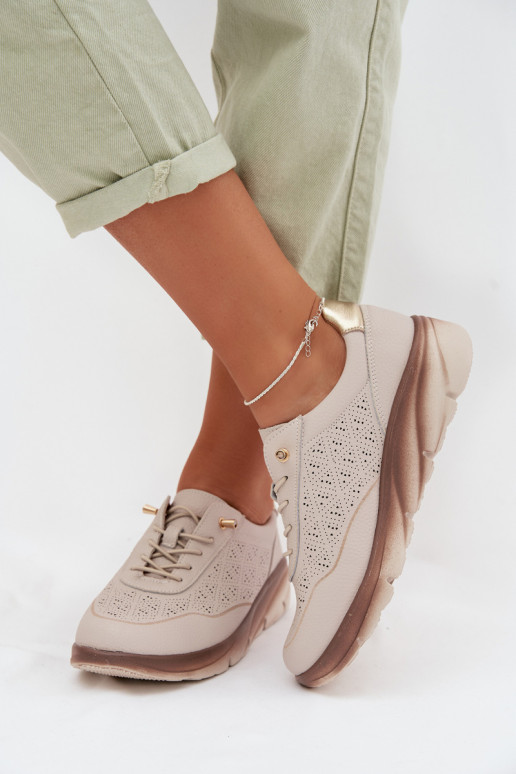 Scarpe sportive da donna in pelle con elementi traforati Sergio Leone SP-002 grigio