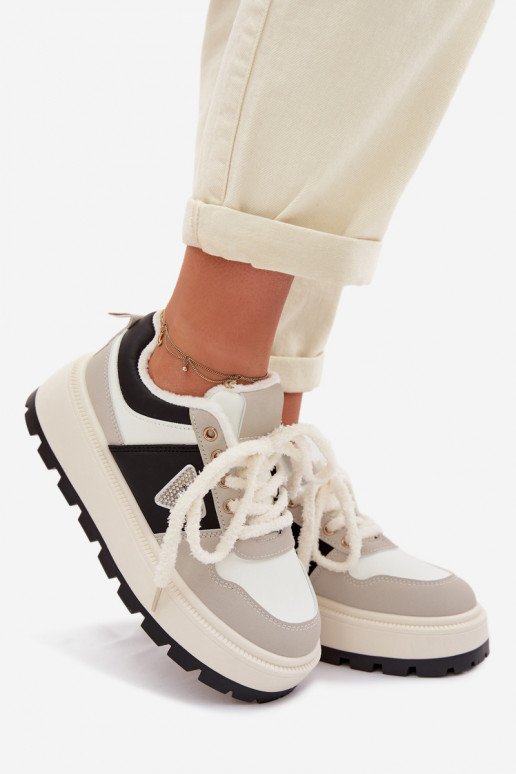 Scarpe modello sneakers Femminile con una piattaforma colore grigio Florinda