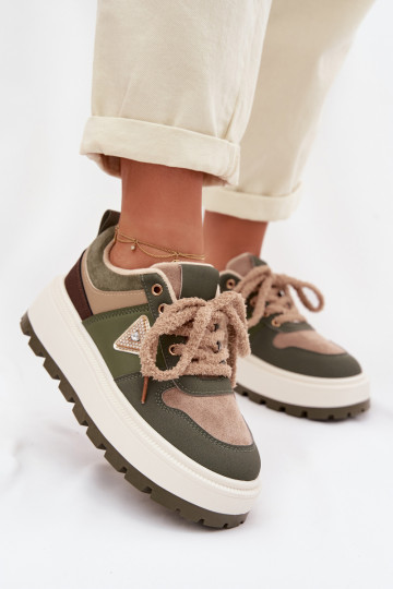 Scarpe sportive da donna con piattaforma verdi Florinda 2
