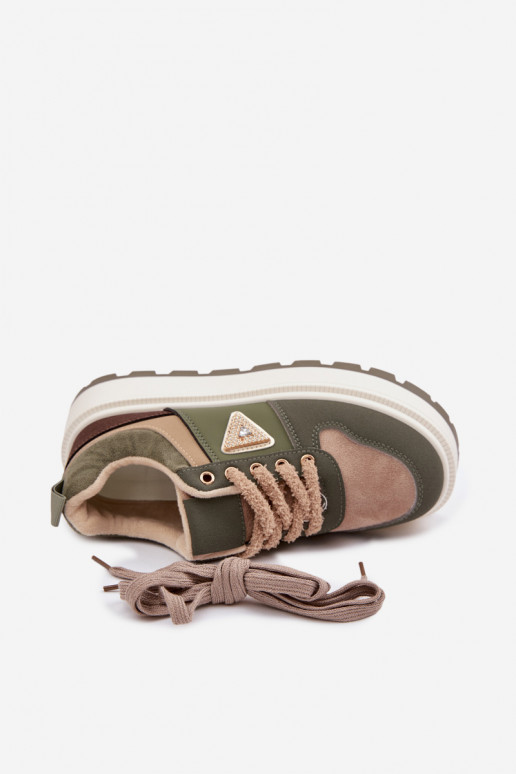 Scarpe modello sneakers Femminile con una piattaforma colore verde Florinda