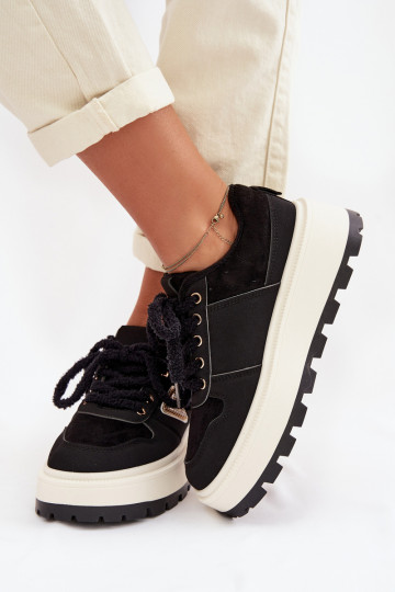 Scarpe modello sneakers Femminile con una piattaforma colore nero Florinda 2