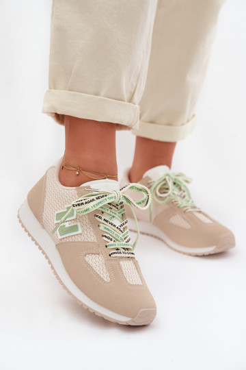 Scarpe sportive da donna con lacci decorativi color sabbia Henira 2
