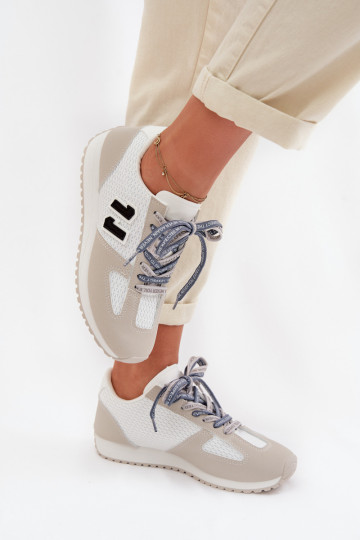 Scarpe sportive da donna con lacci decorativi grigie Henira