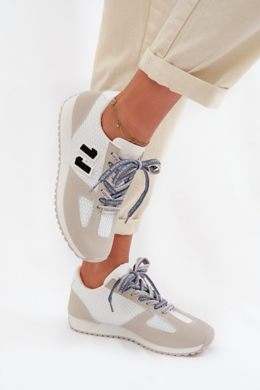 Scarpe modello sneakers Femminile Con decorazioni Allacciaturam colore grigio Henira