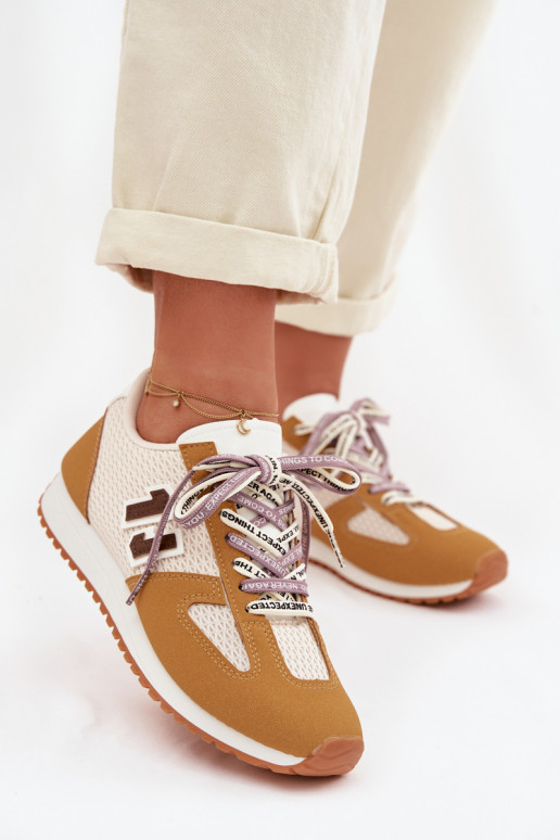 Scarpe modello sneakers Femminile Con decorazioni Allacciaturam colore giallo Henira