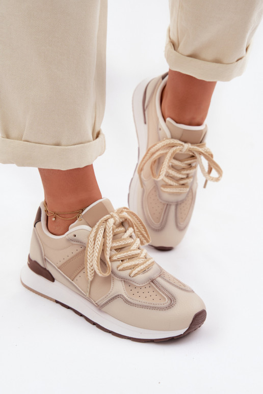 Scarpe modello sneakers Femminile in ecopelle beige Kelira