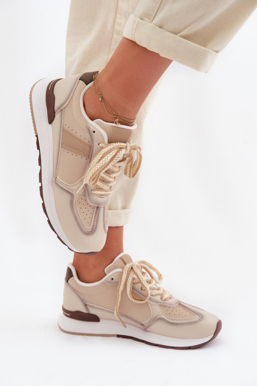 Scarpe modello sneakers Femminile in ecopelle beige Kelira