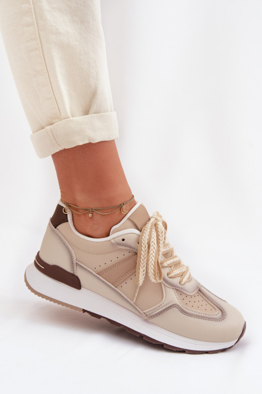 Scarpe modello sneakers Femminile in ecopelle beige Kelira