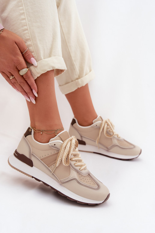 Scarpe modello sneakers Femminile in ecopelle beige Kelira