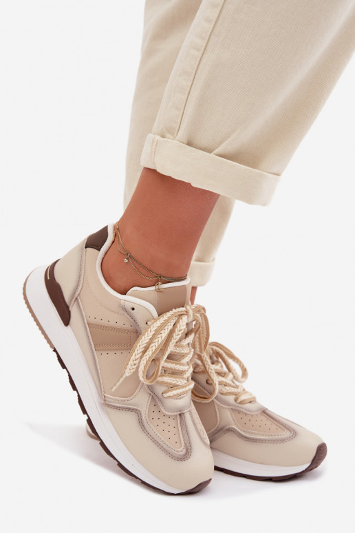 Scarpe modello sneakers Femminile in ecopelle beige Kelira