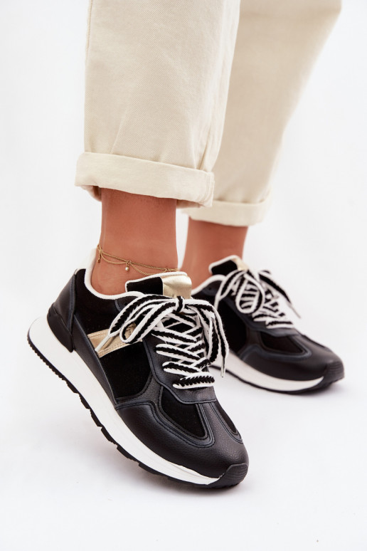 Scarpe modello sneakers Femminile in ecopelle colore nero Kelira