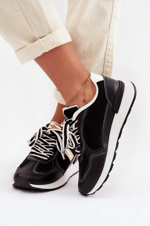 Scarpe modello sneakers Femminile in ecopelle colore nero Kelira