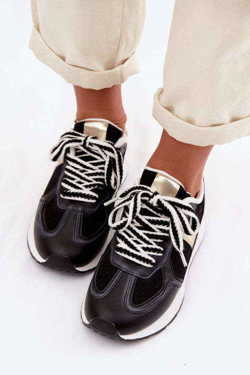 Scarpe modello sneakers Femminile in ecopelle colore nero Kelira