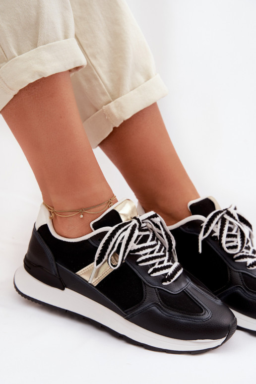 Scarpe modello sneakers Femminile in ecopelle colore nero Kelira