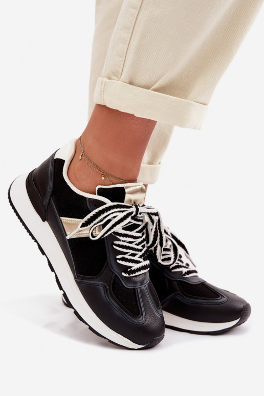 Scarpe modello sneakers Femminile in ecopelle colore nero Kelira