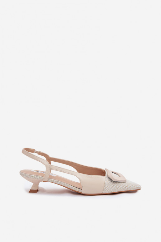 Sandali da donna Con tacco basso Con decorazioni Detalem beige Camira