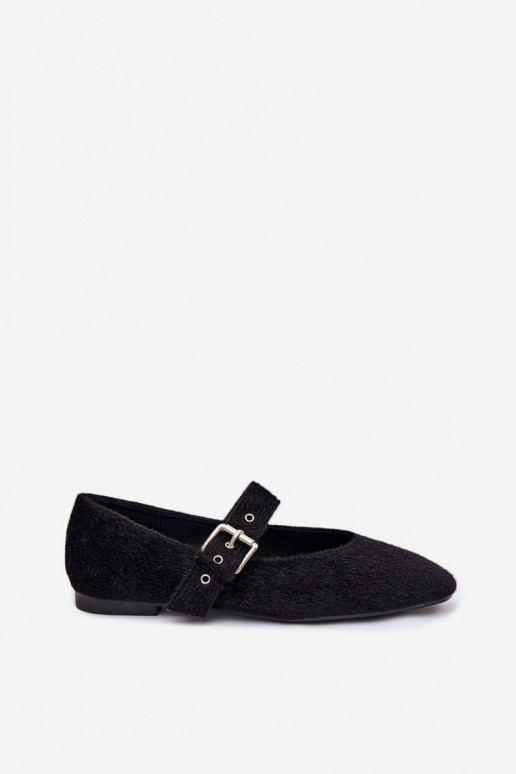 Ballerine Femminile con cinghie colore nero Pamira
