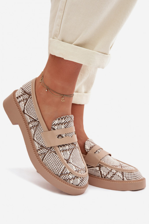 mocassini da donna Elegantellato beige Barisa