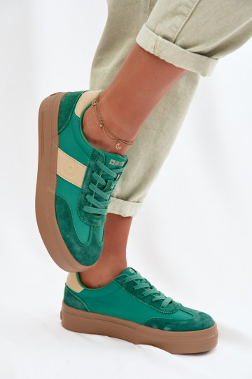Scarpe sportive da donna in camoscio Big Star TT274163 color verde
