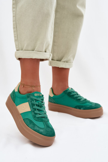 Scarpe sportive da donna in camoscio Big Star TT274163 color verde 2