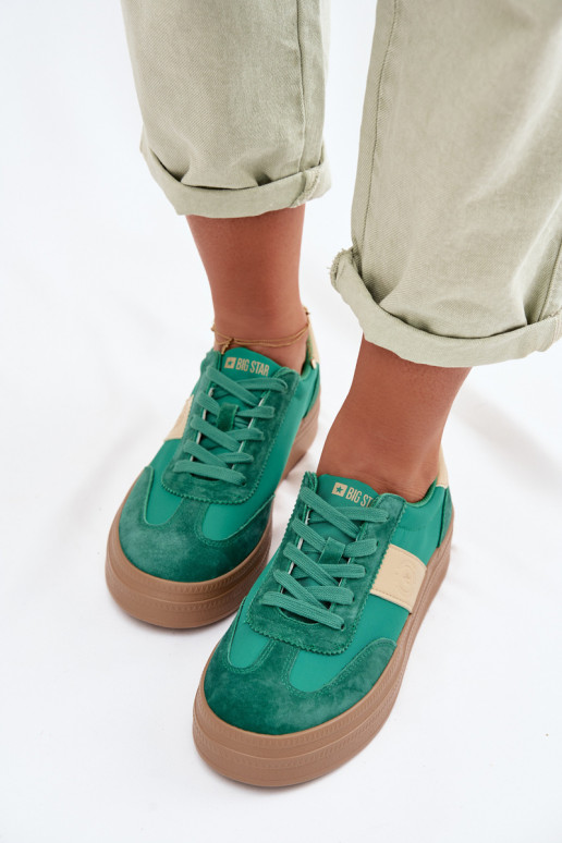 dalla pelle scamosciata Scarpe modello sneakers Femminile Big Star TT274163 colore verde