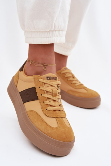 Scarpe sportive da donna in camoscio Big Star TT274166 color giallo 2