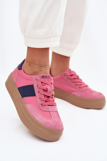 Scarpe sportive da donna in camoscio Big Star TT274164 color rosa 2