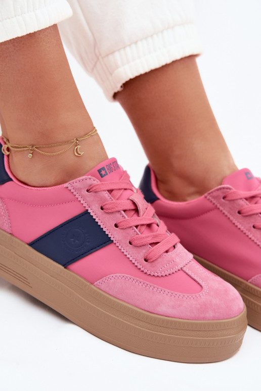 dalla pelle scamosciata Scarpe modello sneakers Femminile Big Star TT274164 colore rosa