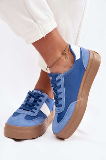 dalla pelle scamosciata Scarpe modello sneakers Femminile Big Star TT274165 colore blu