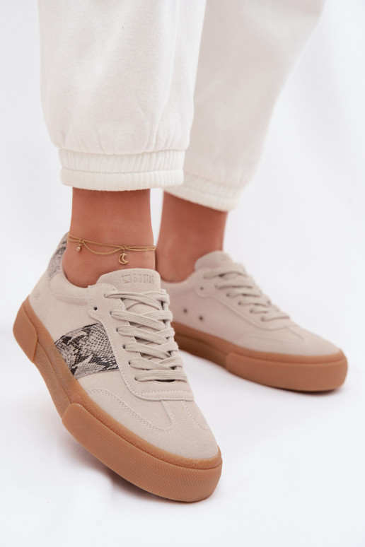 Scarpe modello sneakers Femminile Ze INstaAkami Pelle di serpente Big Star TT274299 colore grigio