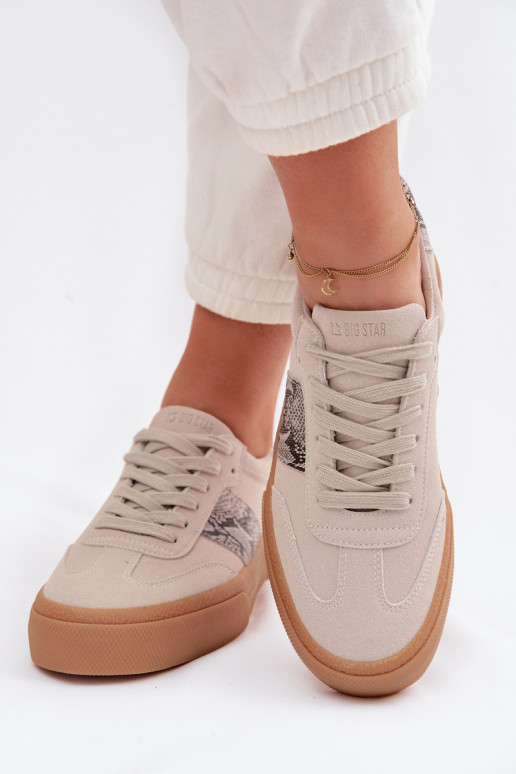 Scarpe modello sneakers Femminile Ze INstaAkami Pelle di serpente Big Star TT274299 colore grigio