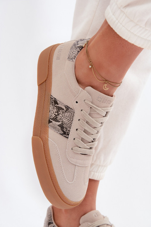 Scarpe modello sneakers Femminile Ze INstaAkami Pelle di serpente Big Star TT274299 colore grigio