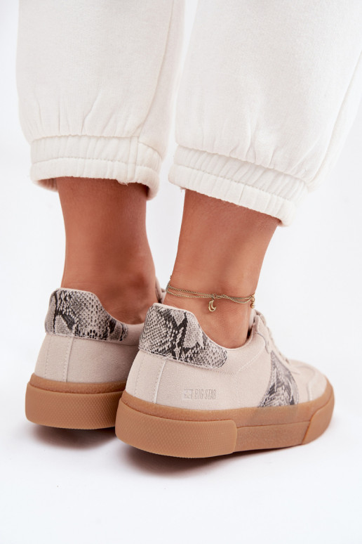 Scarpe modello sneakers Femminile Ze INstaAkami Pelle di serpente Big Star TT274299 colore grigio