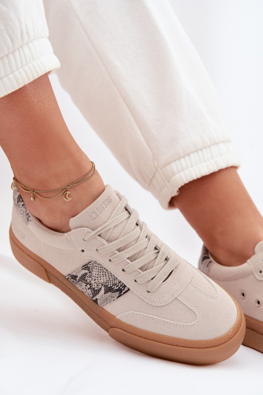 Scarpe modello sneakers Femminile Ze INstaAkami Pelle di serpente Big Star TT274299 colore grigio