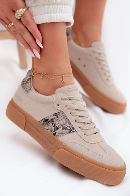 Scarpe modello sneakers Femminile Ze INstaAkami Pelle di serpente Big Star TT274299 colore grigio