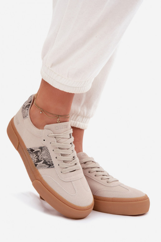 Scarpe modello sneakers Femminile Ze INstaAkami Pelle di serpente Big Star TT274299 colore grigio