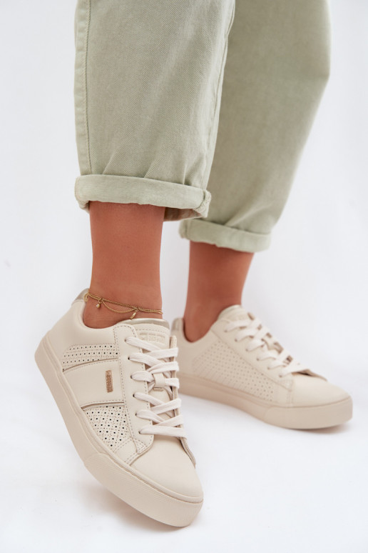 Scarpe modello sneakers Femminile con elementi traforati Big Star TT274292 beige