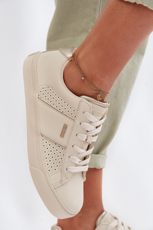 Scarpe modello sneakers Femminile con elementi traforati Big Star TT274292 beige