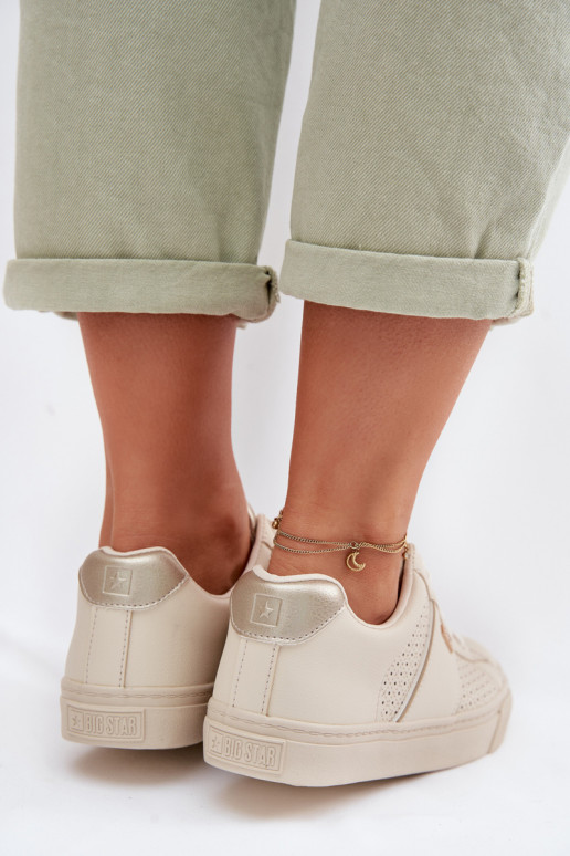 Scarpe modello sneakers Femminile con elementi traforati Big Star TT274292 beige