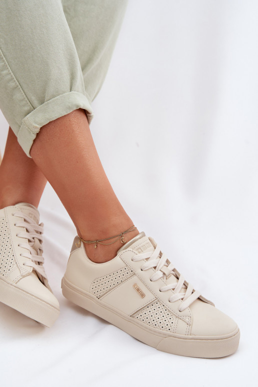 Scarpe modello sneakers Femminile con elementi traforati Big Star TT274292 beige
