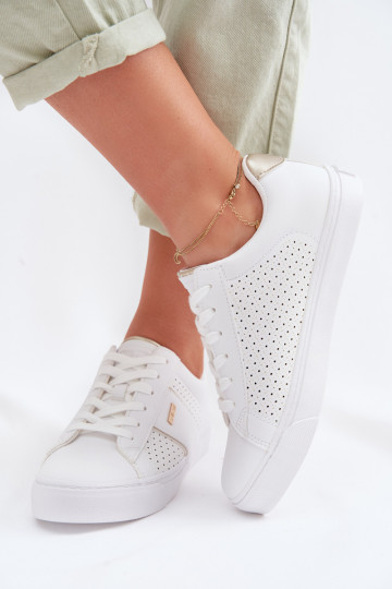 Scarpe sportive da donna con elementi traforati Big Star TT274291 bianche 2