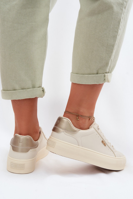 Scarpe modello sneakers con una piattaforma Big Star TT274806 beige
